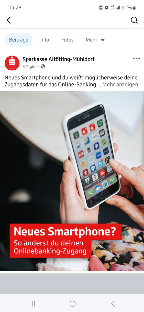 Screenshot eines Social-Media-Beitrags der Sparkasse Altötting-Mühldorf (2)